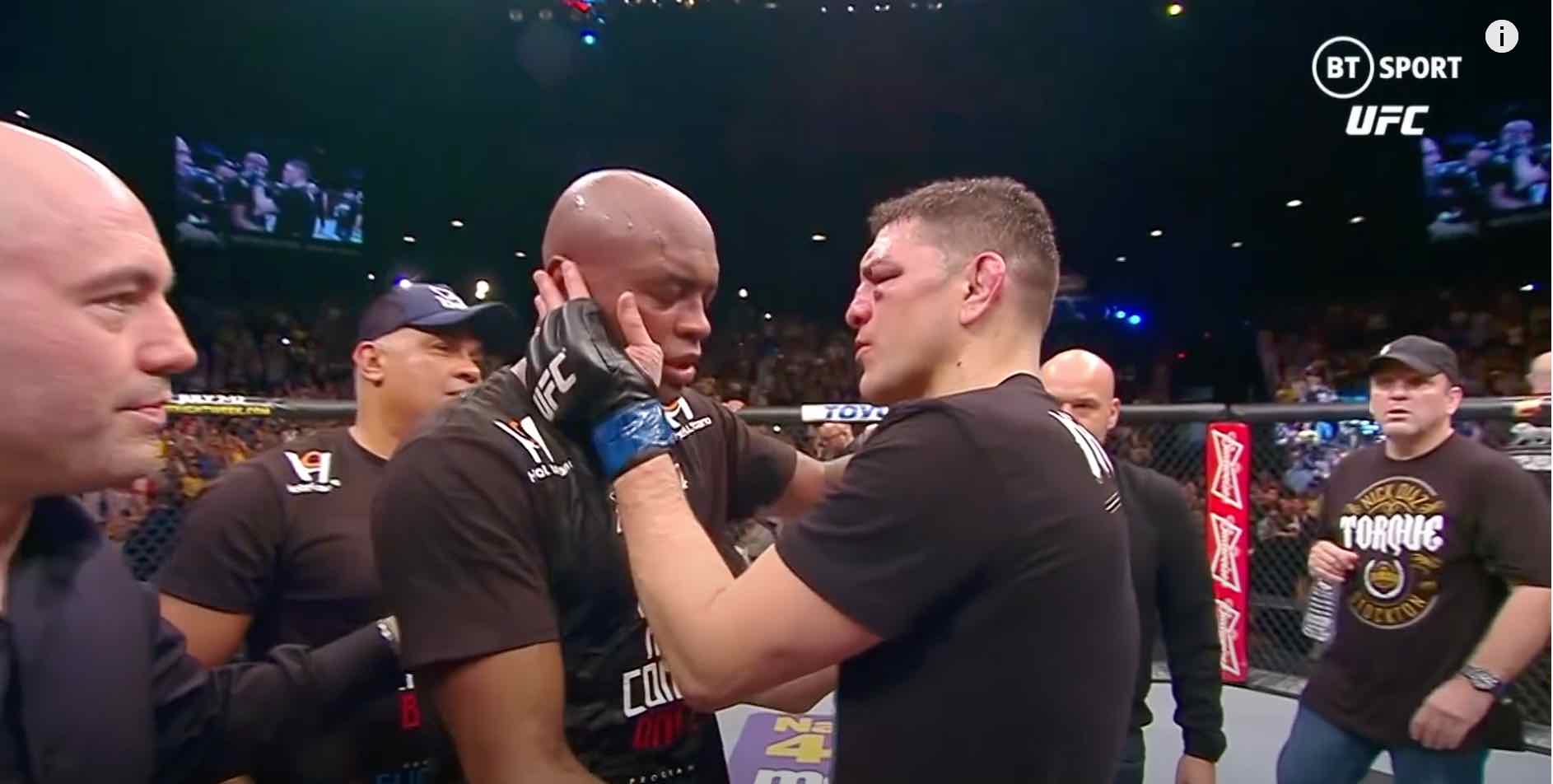 MMA Fighters Hugging